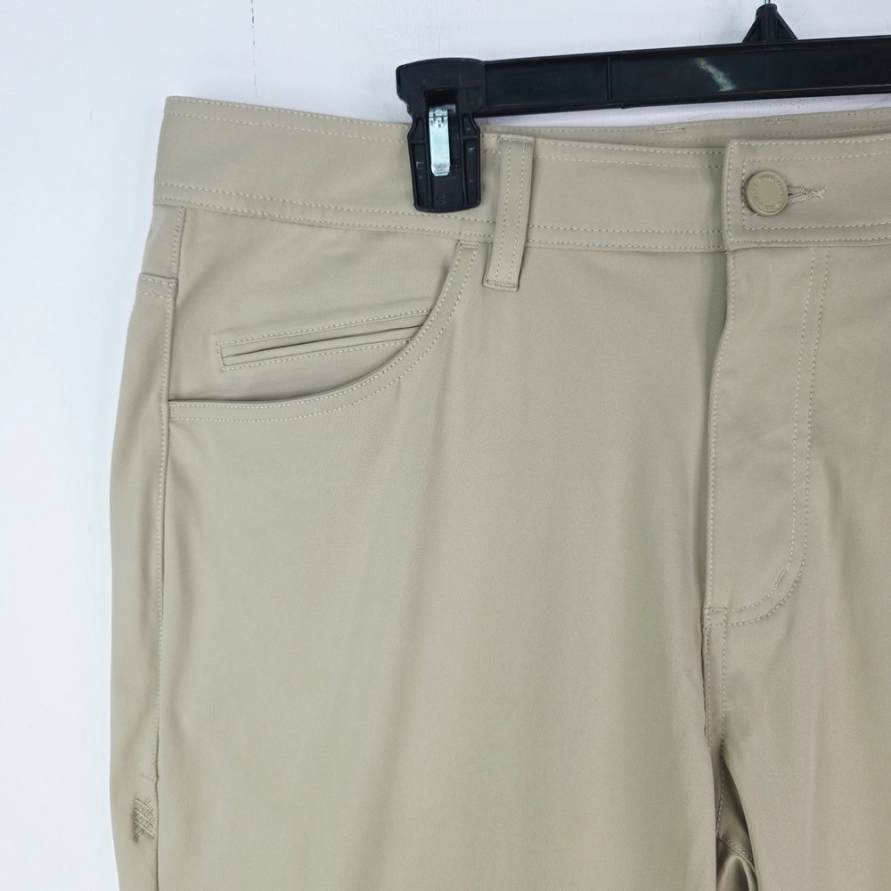 Rhone Commuter Pants Mens 36x32 Khaki Tan Slim Fit Stretch 5-Pocket Trousers - Picture 4 of 15
